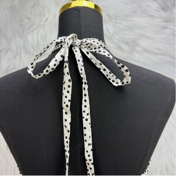 Jessica McClintock Vintage Satin Mermaid Dress Polka Dot Halter Gown Maxi Glam‎ - Picture 7 of 16